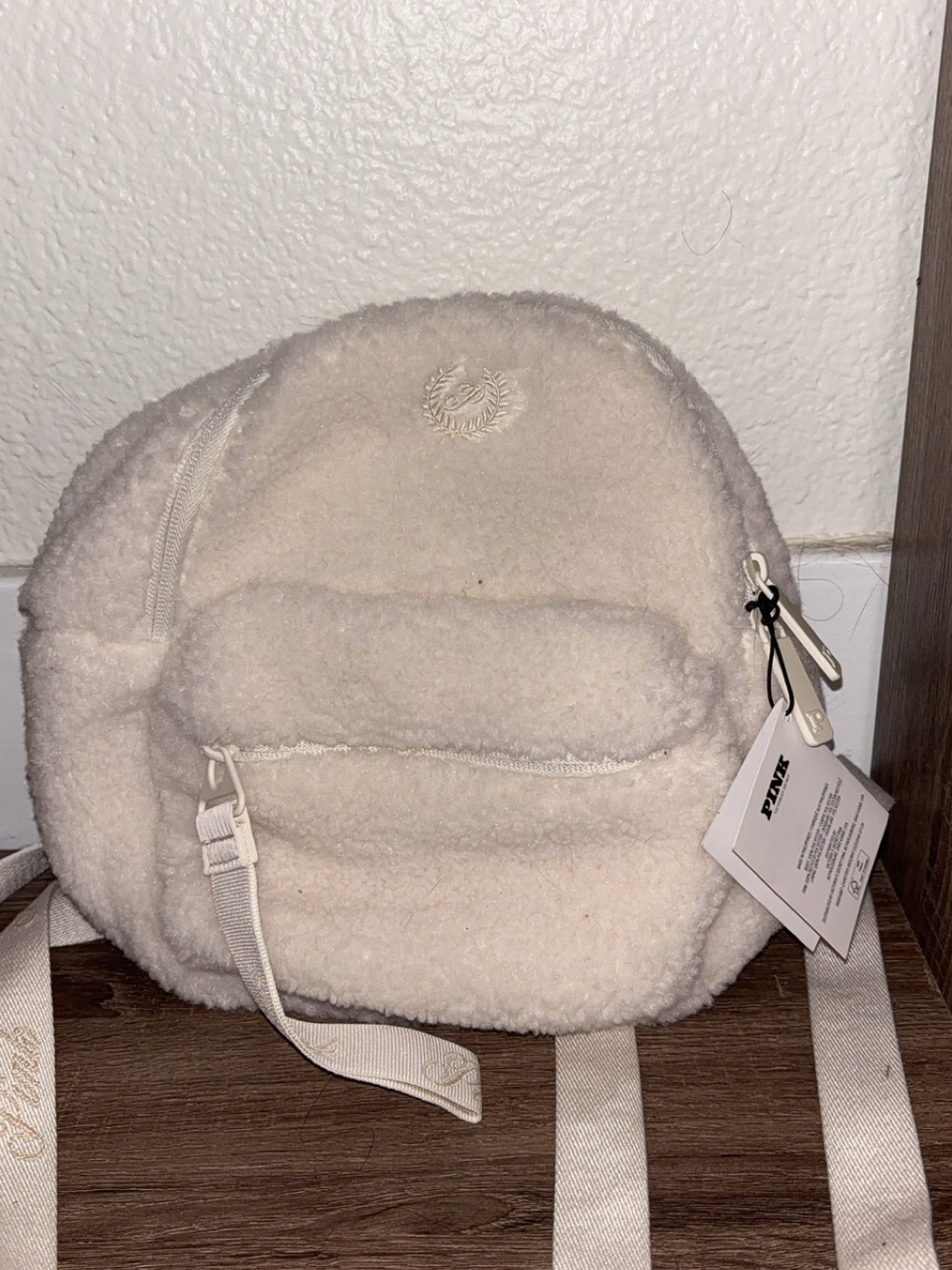 Victoria’s Secret PINK- White Sherpa Mini Backpack